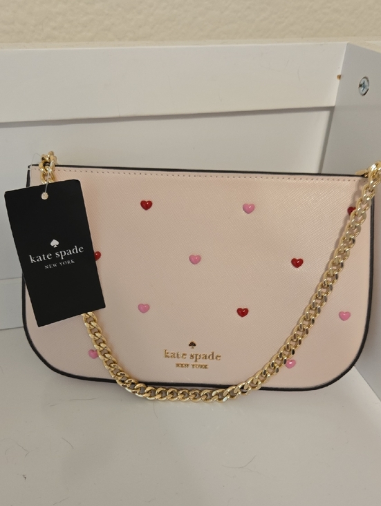 kate spade Handbags - Kate Spade Pink Heart Chain Shoulder Bag with Gold Hardware Nwt